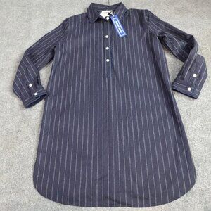 Sleepy Jones Elsa Shirt Tunic L Blue Popover 100% Wool NEW